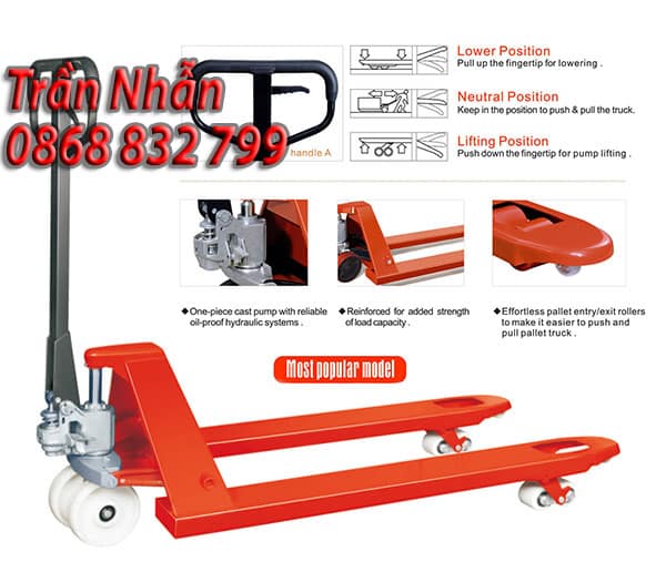 Tất tần tật về xe nâng tay thấp nhập khẩu mà bạn nên biết 3 Cấu tạo xe nâng tay thấp